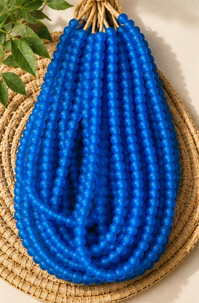 Cobalt Krobo Beads, Small